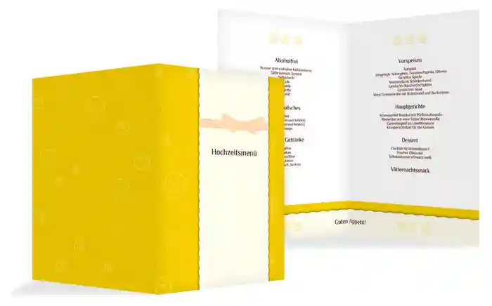 Menükarte Curly Hearts