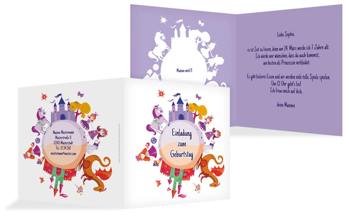 Geburtstagseinladung Traumprinzessin Geburtstagseinladung Traumprinzessin