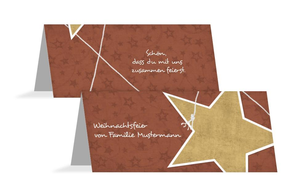 Weihnachts Tischkarte Sternenschnur Weihnachts Tischkarte Sternenschnur