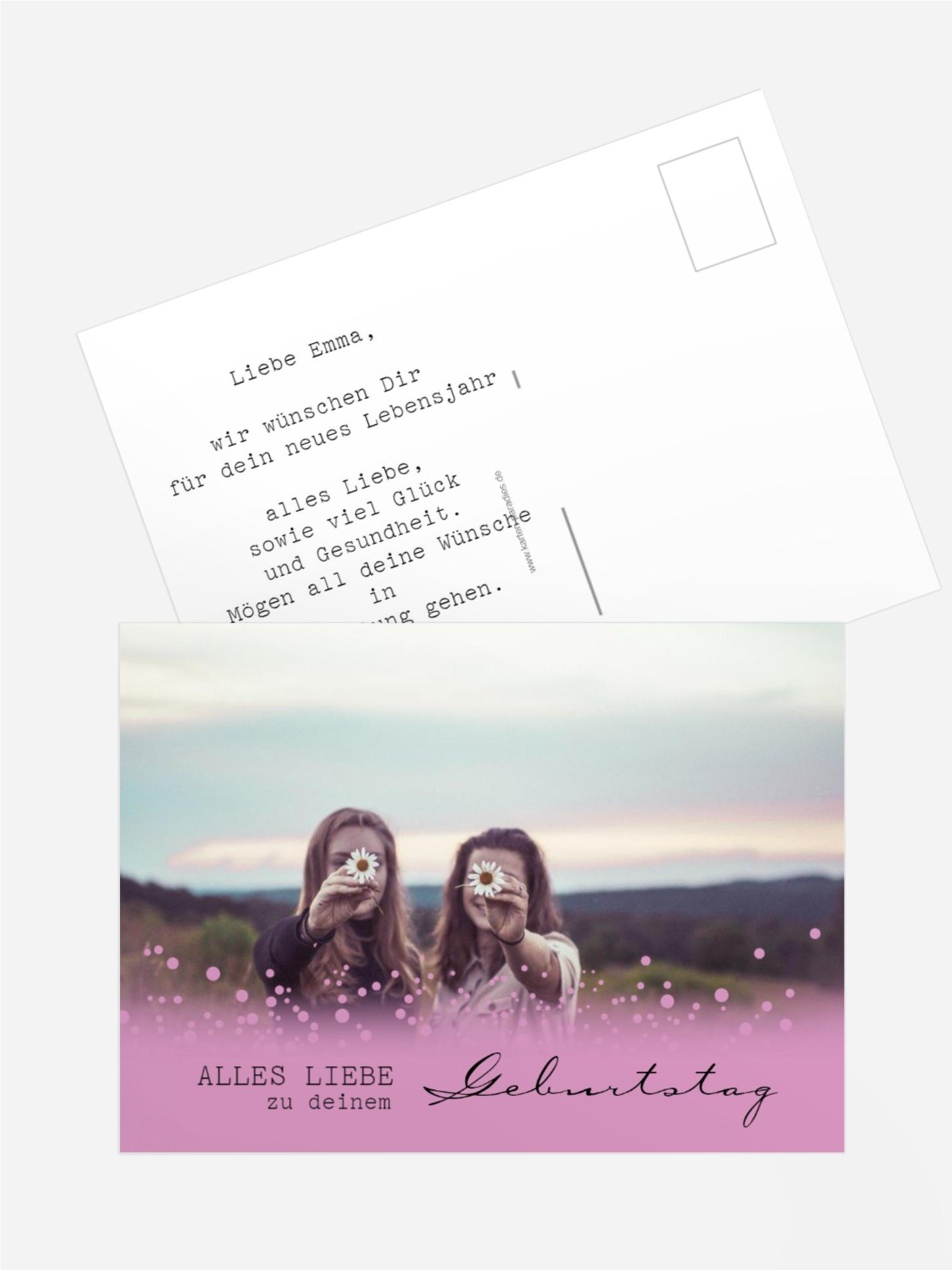 Glückwunschkarte zum Geburtstag Schriftzug
