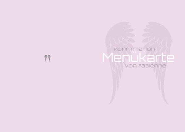 Menükarte Konfirmation Schutzengel