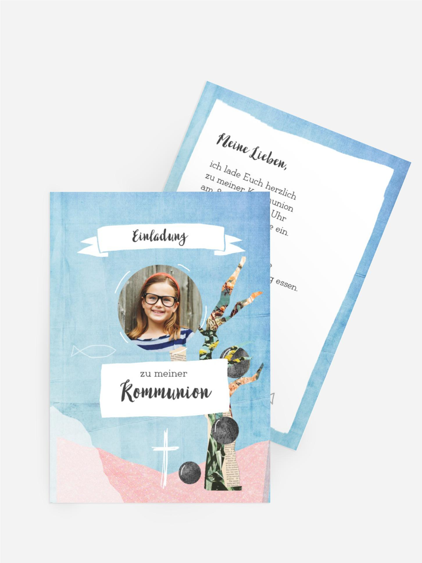 Einladungskarte Kommunion Collage