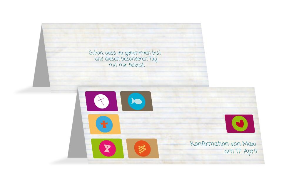 Tischkarte Konfirmation buttons