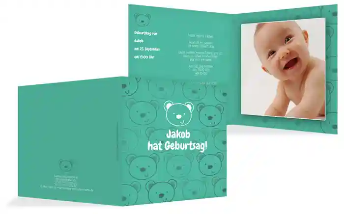 Einladung Kleinkind Bärchengesicht Foto
