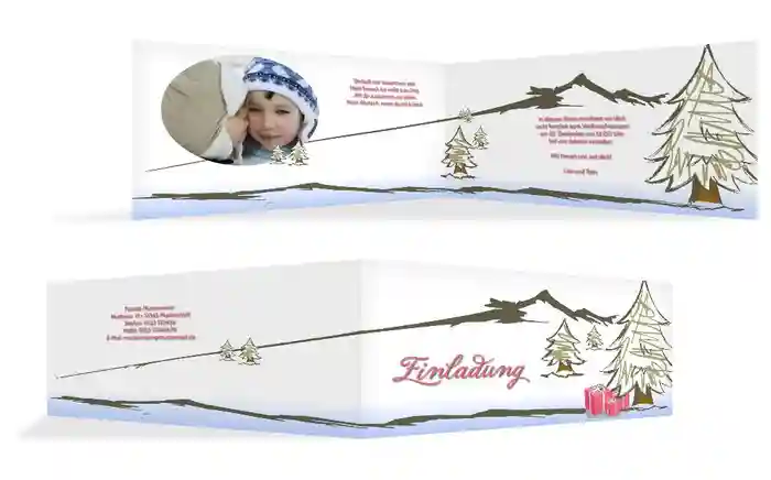 Einladungskarte Privat Weihnachten Scribble