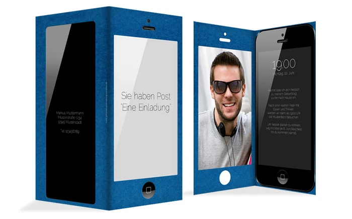 Einladungskarte Geburtstag Handycover