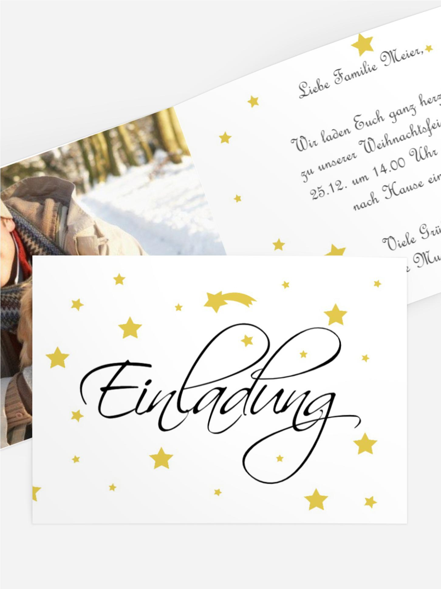 Foto Weihnachtseinladung Sterne