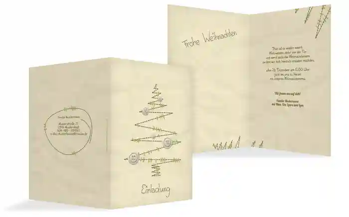 Einladung Weihnachten Privat Nahtbaum