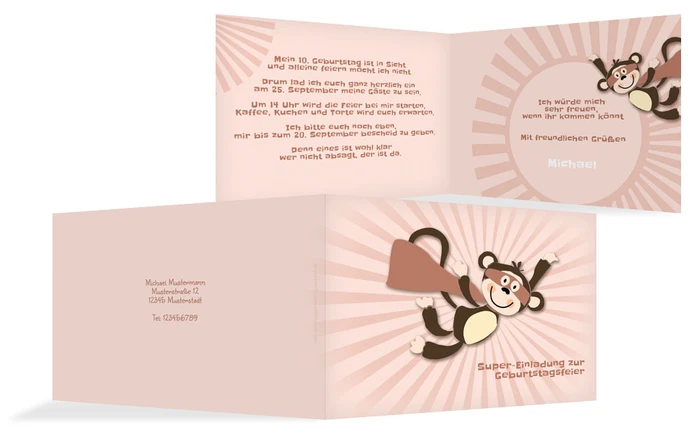 Geburtstagseinladung Superaffe Geburtstagseinladung Superaffe