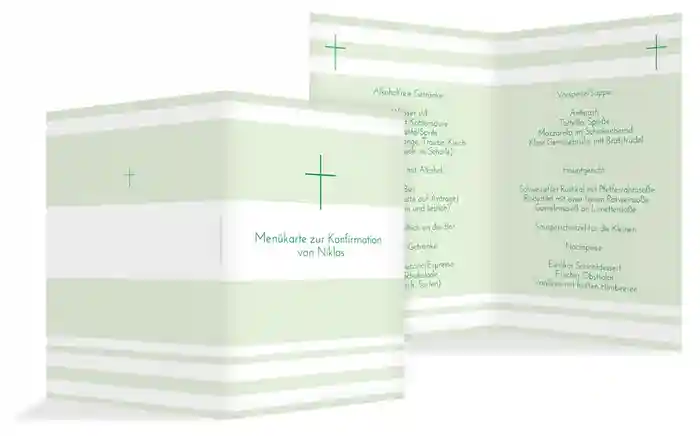 Menükarte Konfirmation Kreuz