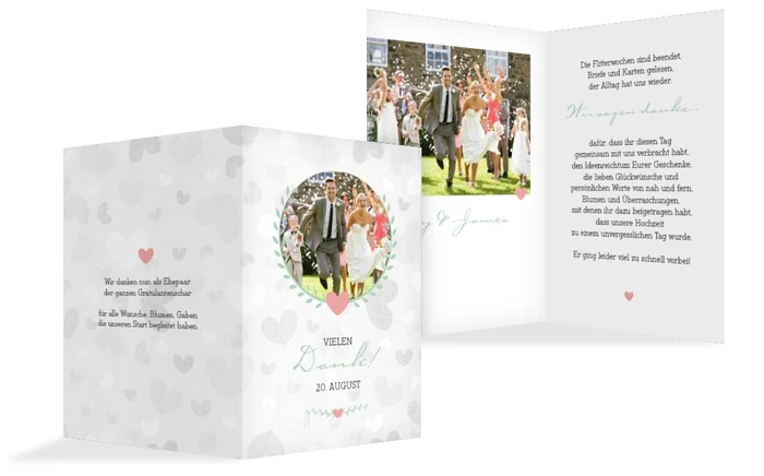 Hochzeit Dankeskarte Zarte Ranke