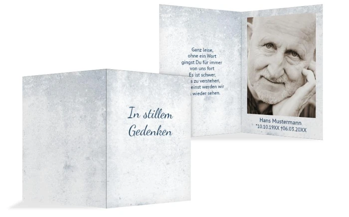 Sterbebildkarte Regen