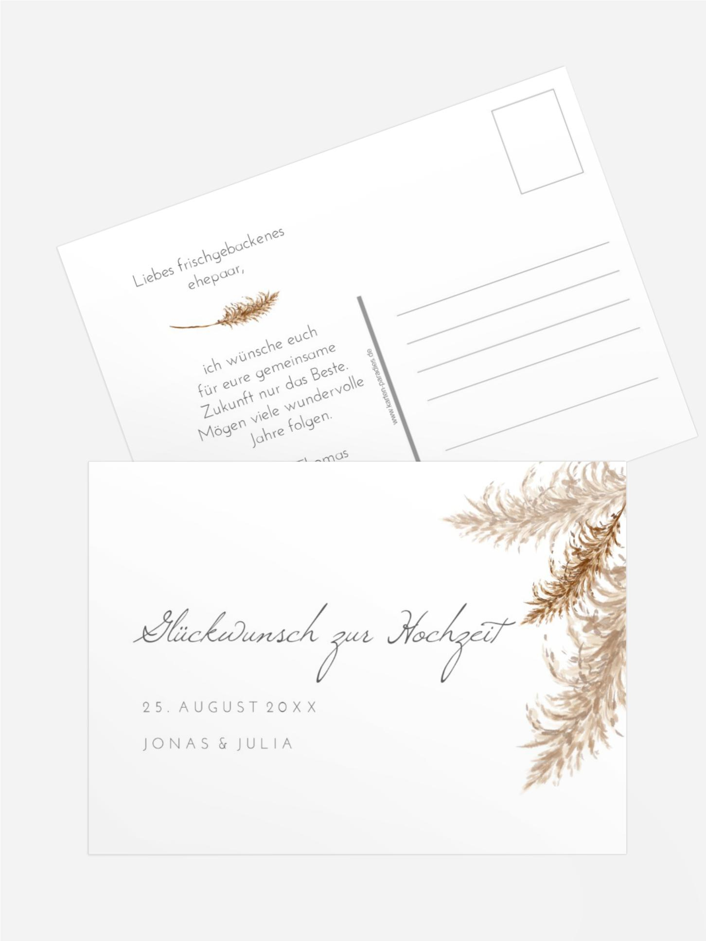 Glückwunschkarte zur Hochzeit Kornkreis