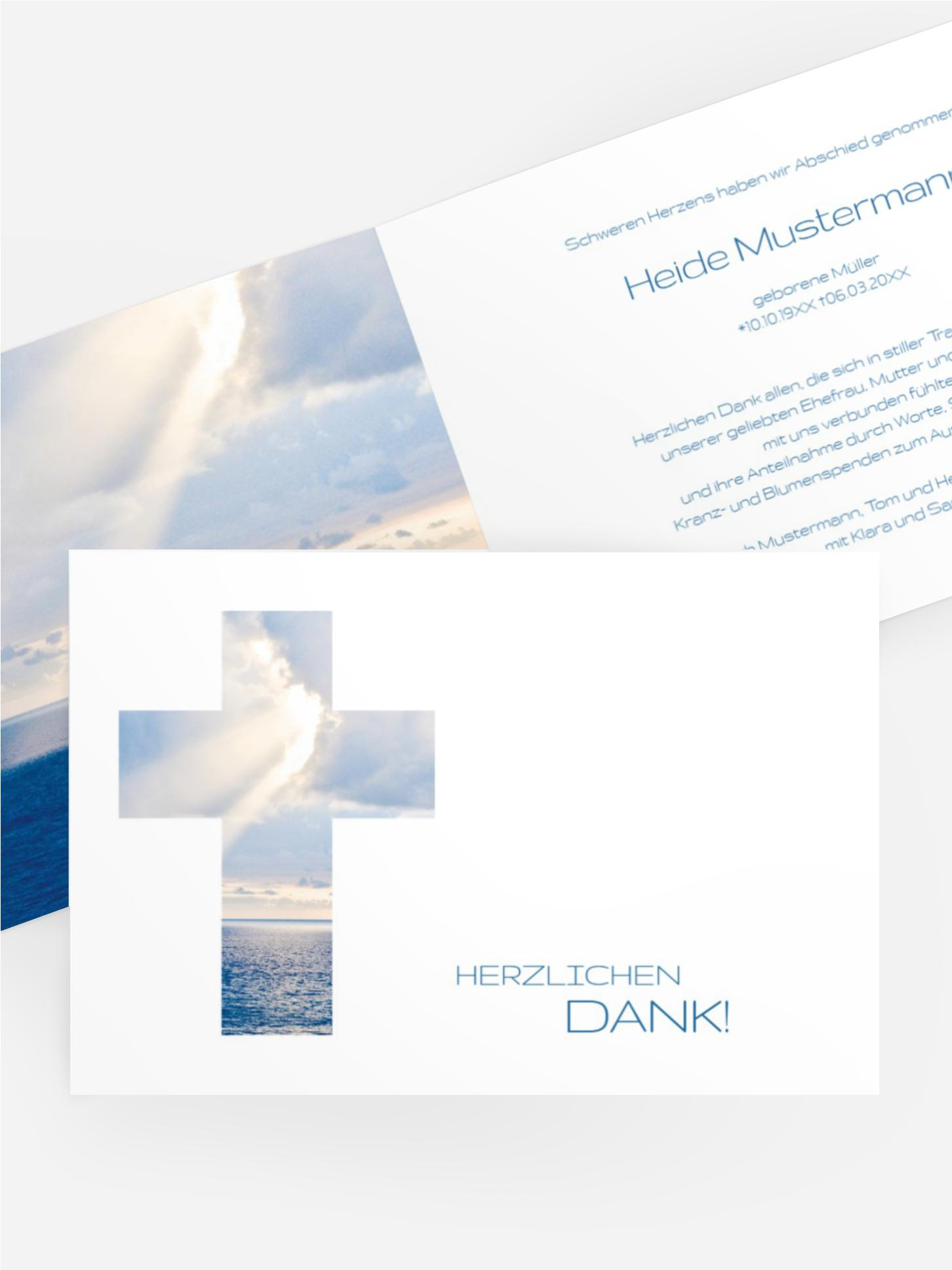 Dankeskarte Himmelskreuz quer