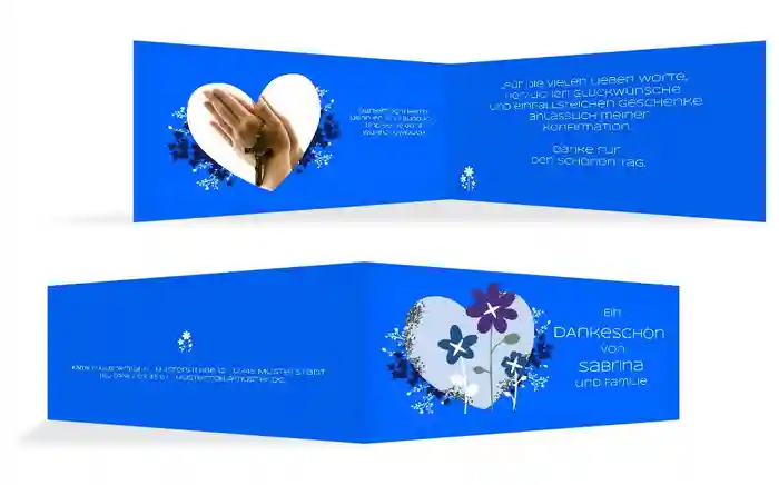 Dankeskarte Konfirmation Herz