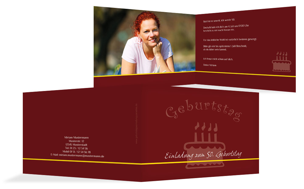 Geburtstagseinladung colour-contrasting 50 Foto Geburtstagseinladung colour-contrasting 50 Foto