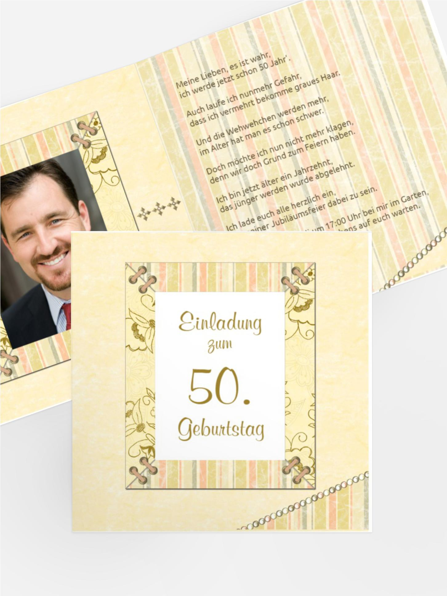 Geburtstagseinladungskarte Nostalgie 50 Foto