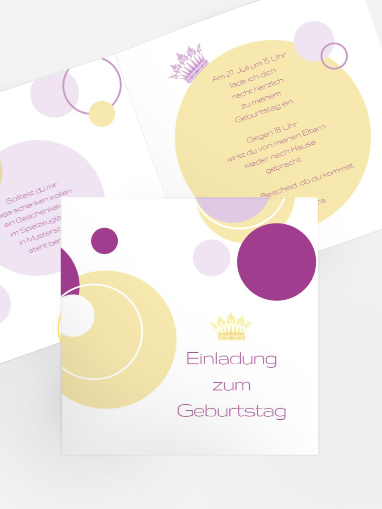 Geburtstagseinladung Prinzessin