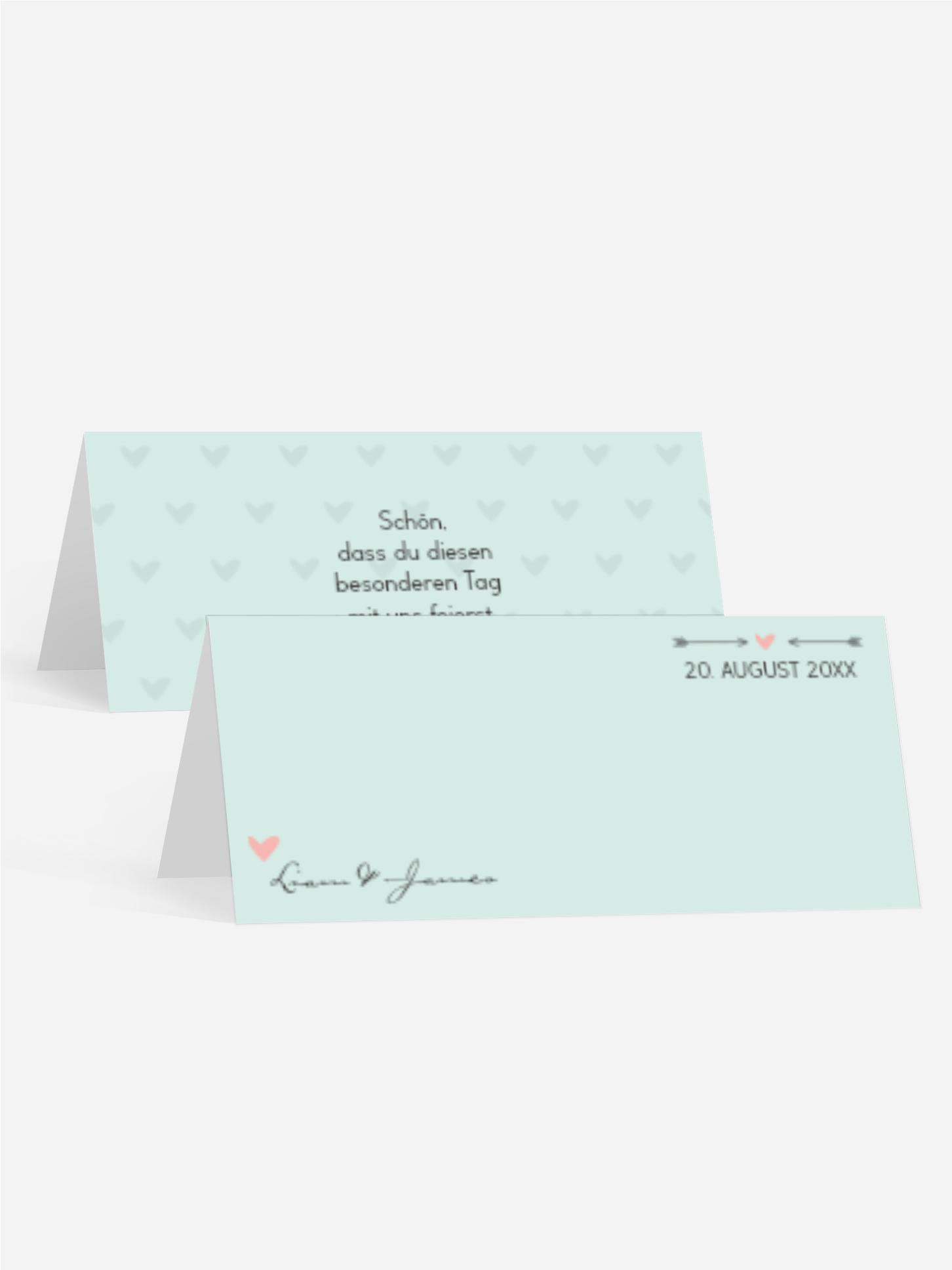 Tischkarte zur Hochzeit Pärchen - Männer