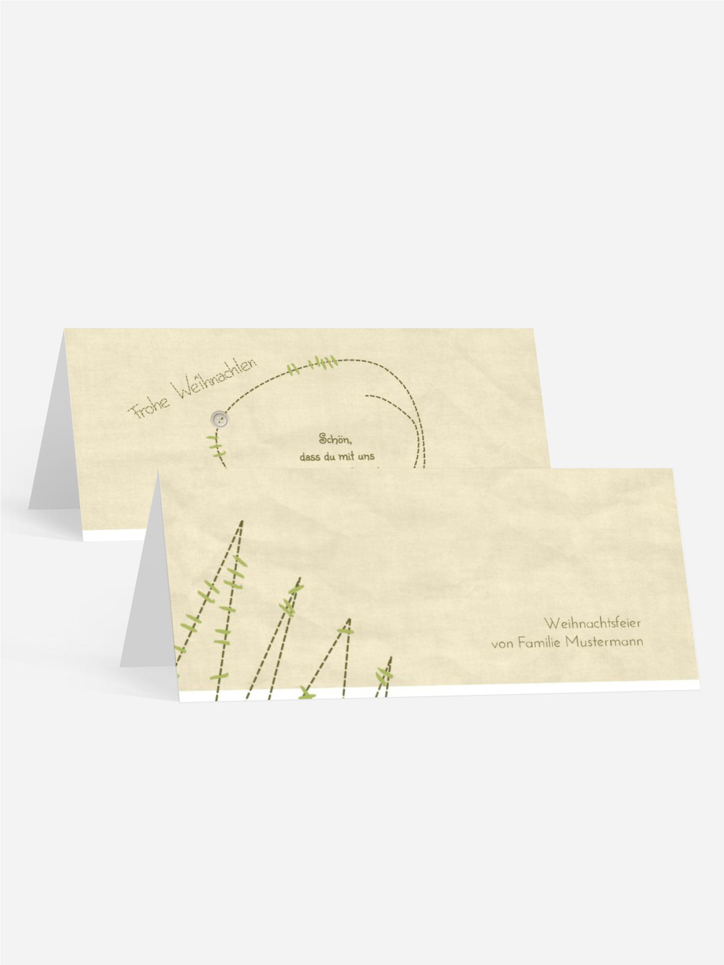 Weihnachten Tischkarte Nahtbaum