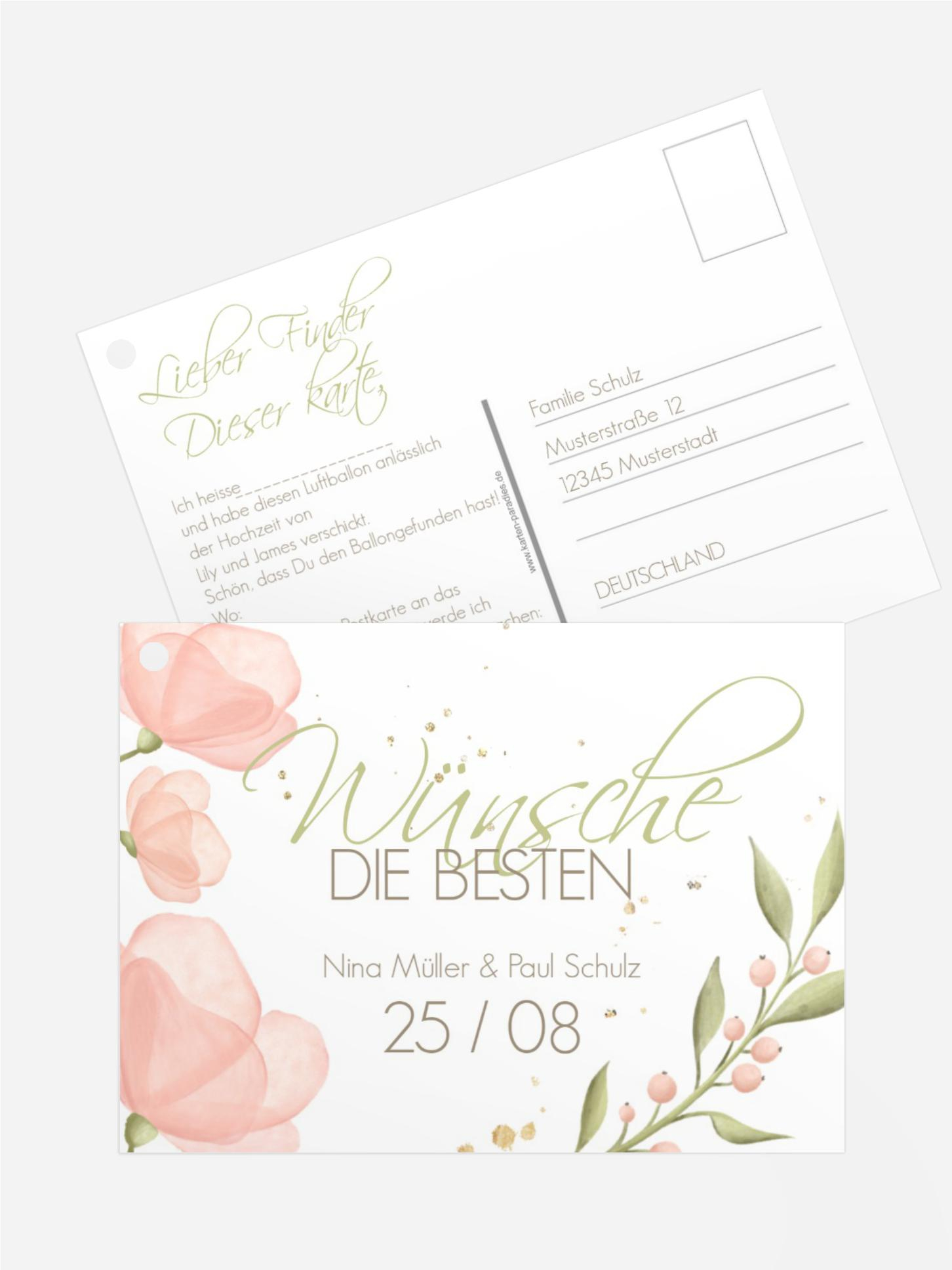Ballonflugkarte Blümchenglück