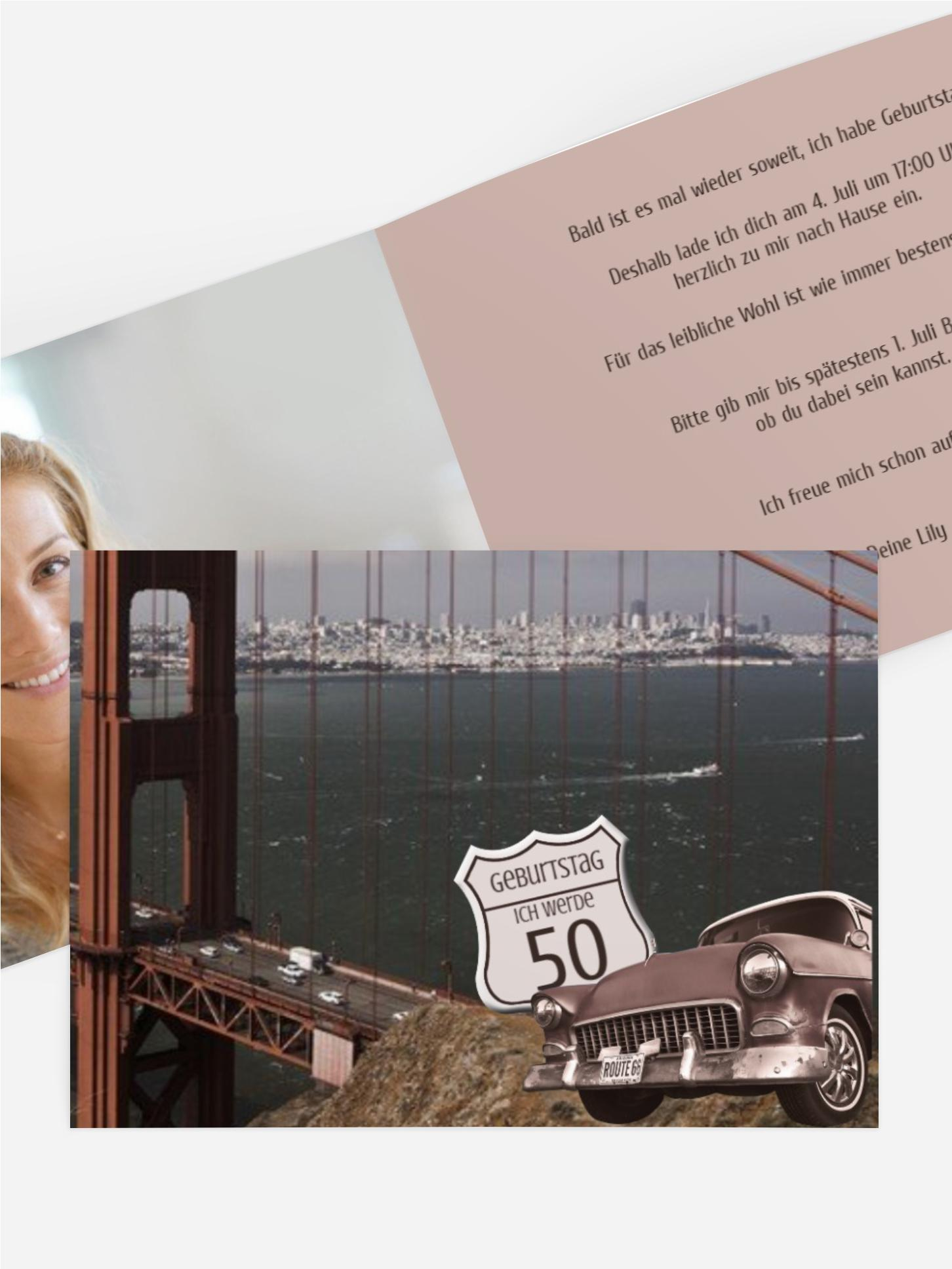 Geburtstagseinladungskarte old bridge 50 Foto