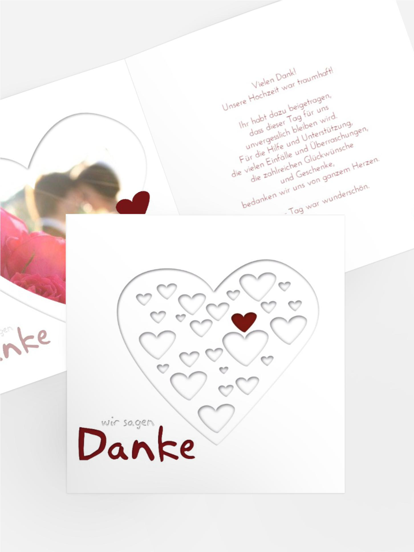 Dankeskarte Herzform