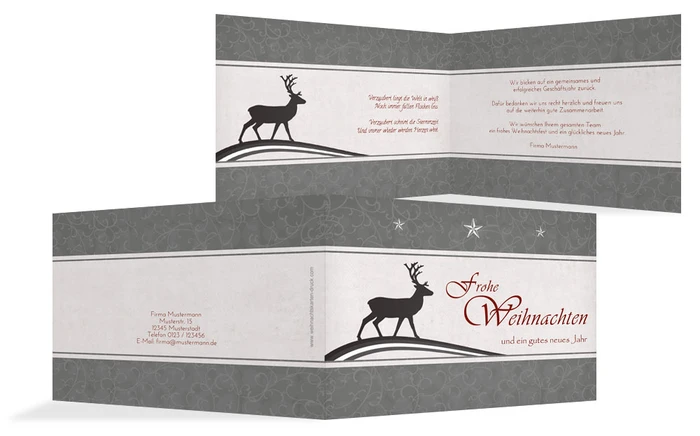 Weihnachtskarte Geschäftlich classic Elch Weihnachtskarte Geschäftlich classic Elch