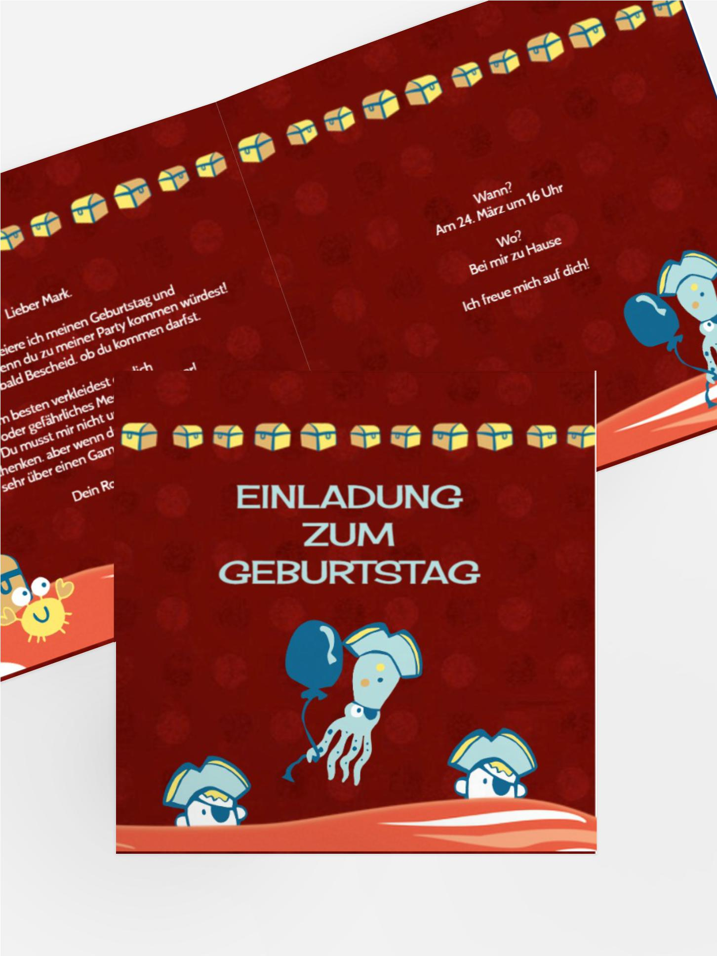 Kindergeburtstagseinladung "Piratenabenteuer"