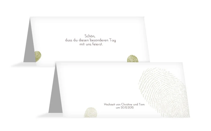 Tischkarte Fingerprint