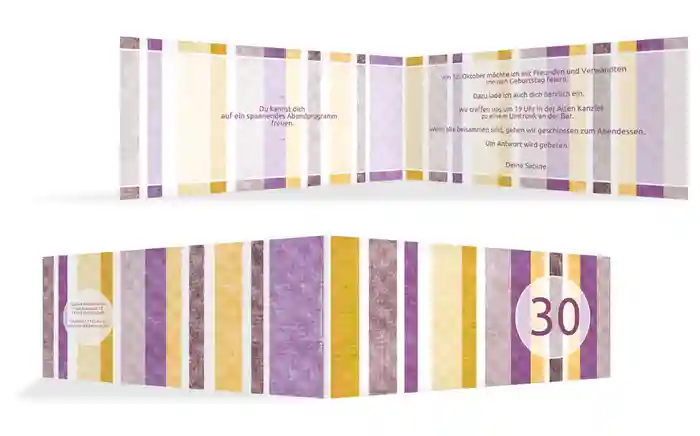 Geburtstagseinladung Gestreift 30