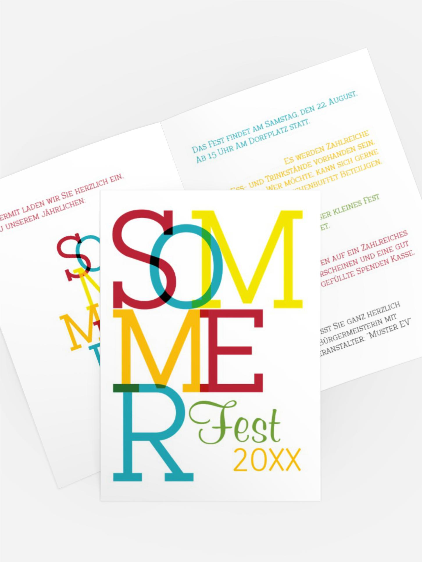 Sommerfest Einladung Sommer
