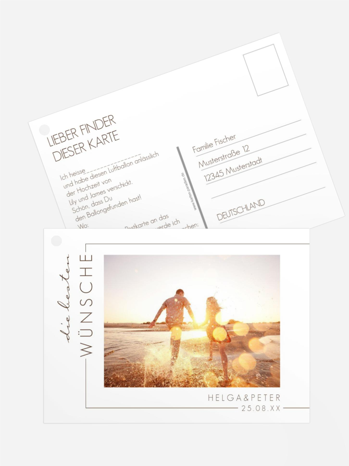 Ballonflugkarte Gemeinsam Gerahmt