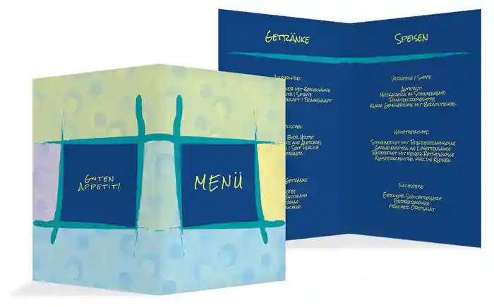 Menükarte zur Taufe Kreuzrahmen