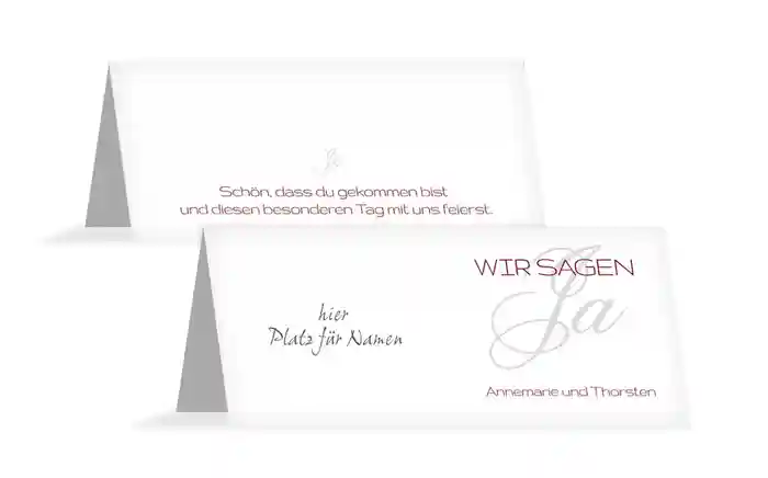 Tischkarte Sag ja