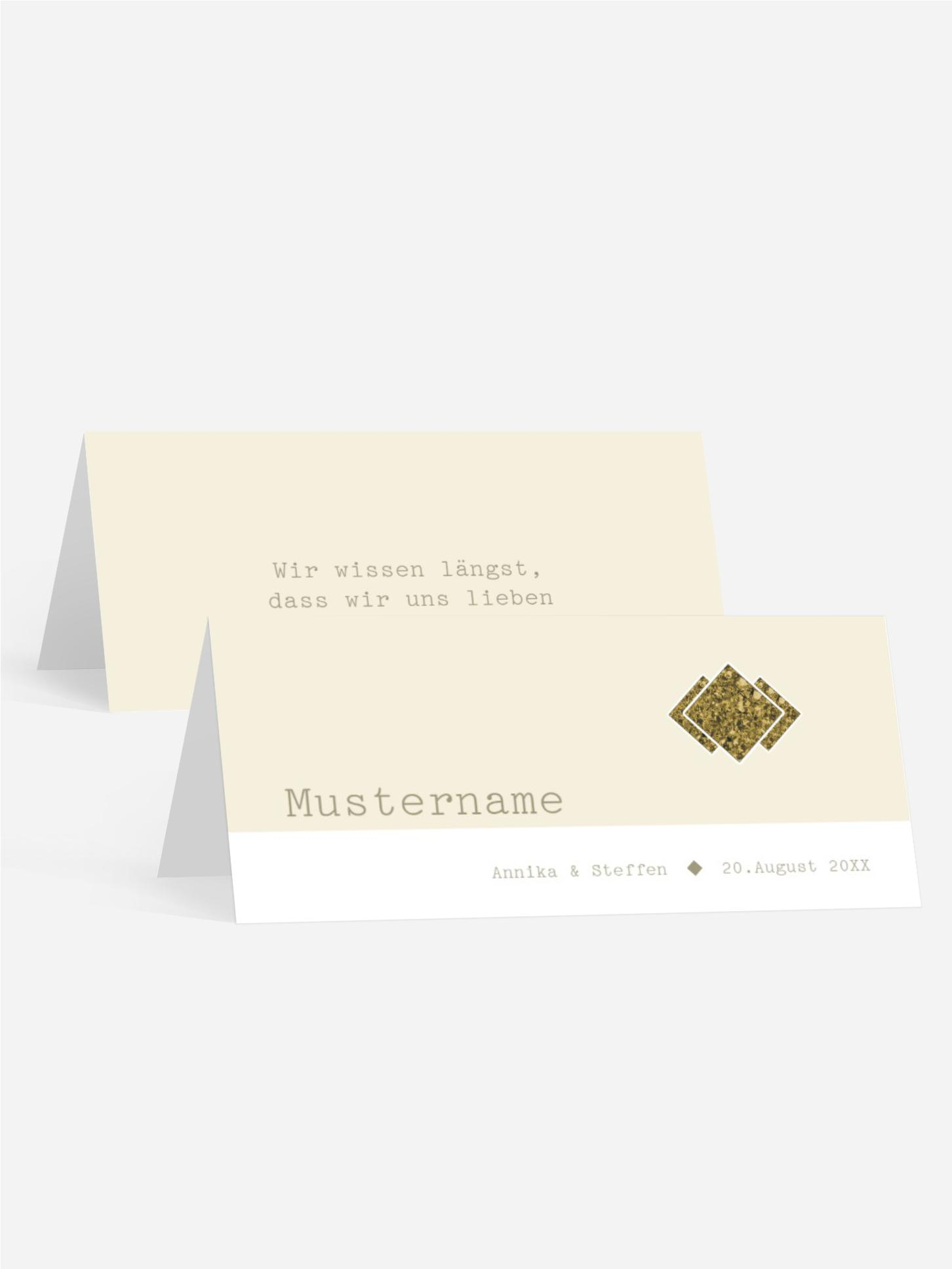 Tischkarte Glitzerschrift