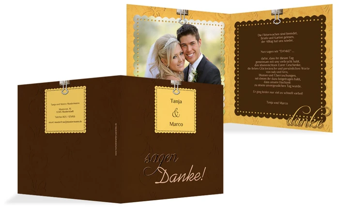 Danksagung zur Hochzeit Liebesnachricht