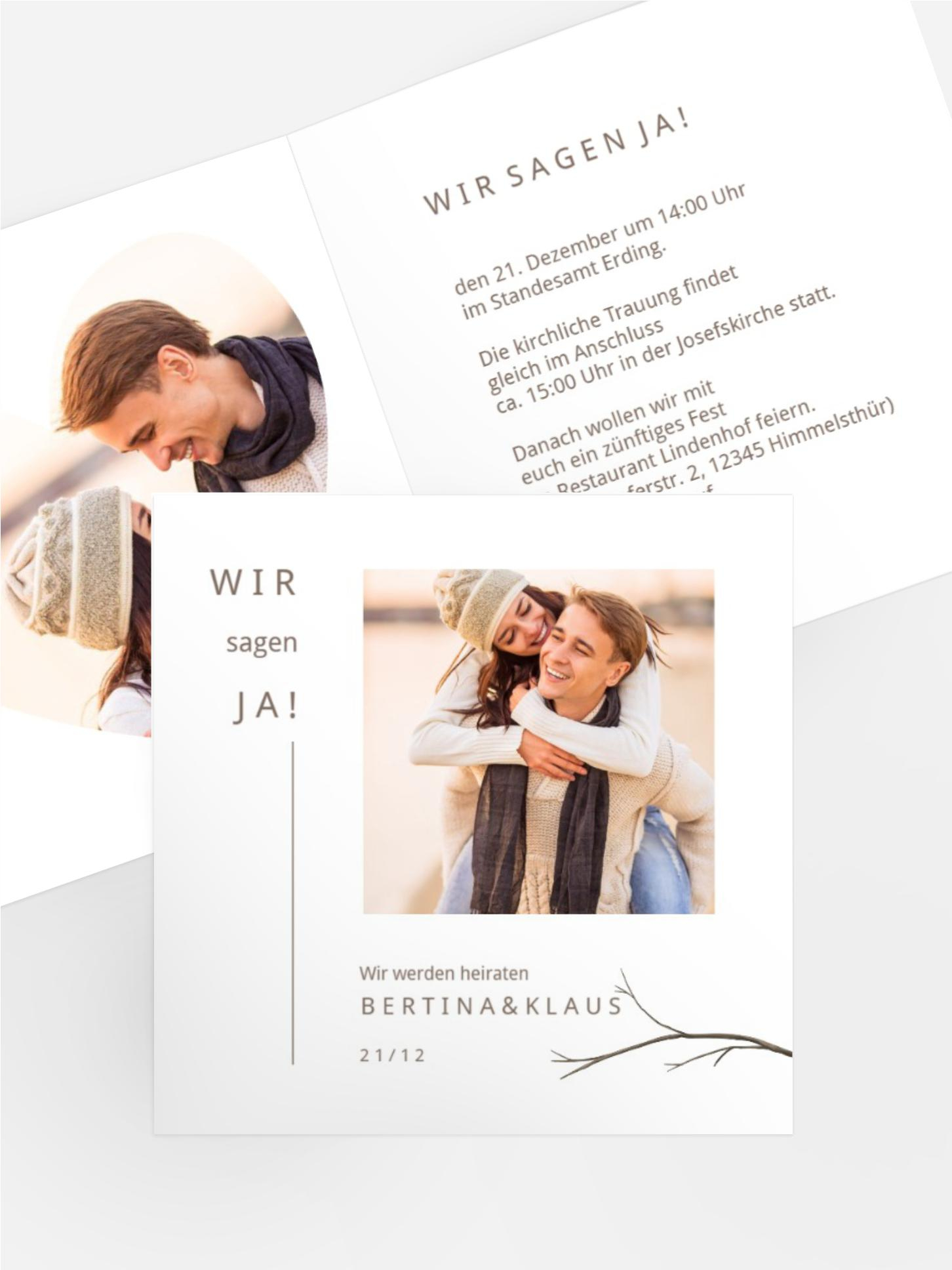 Hochzeitseinladung Winterliche Liebe