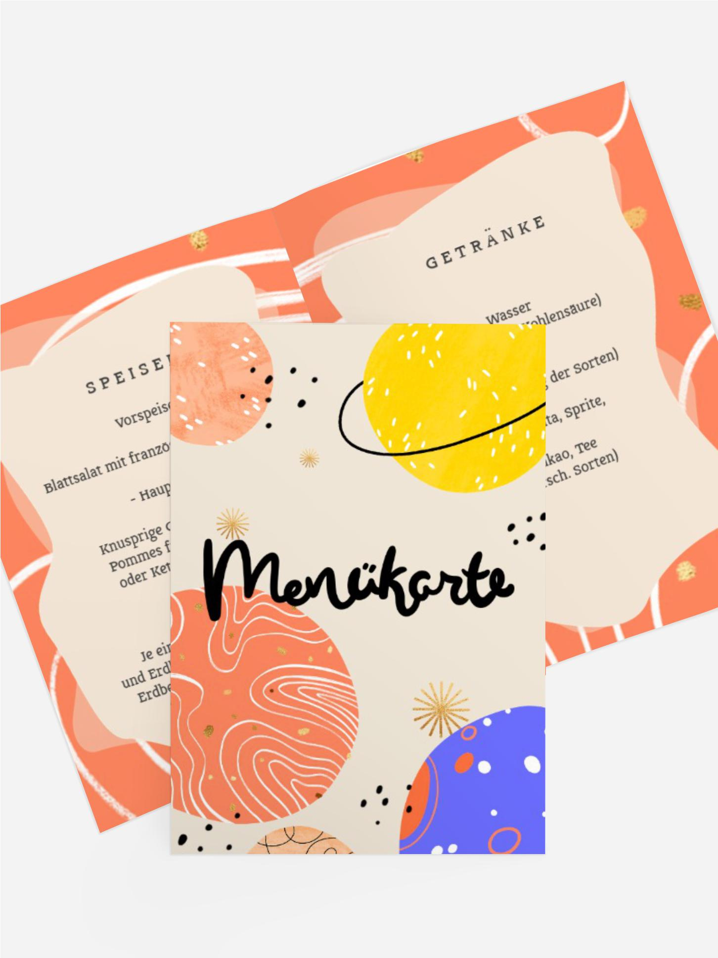 Menükarte Geburtstag Planeten