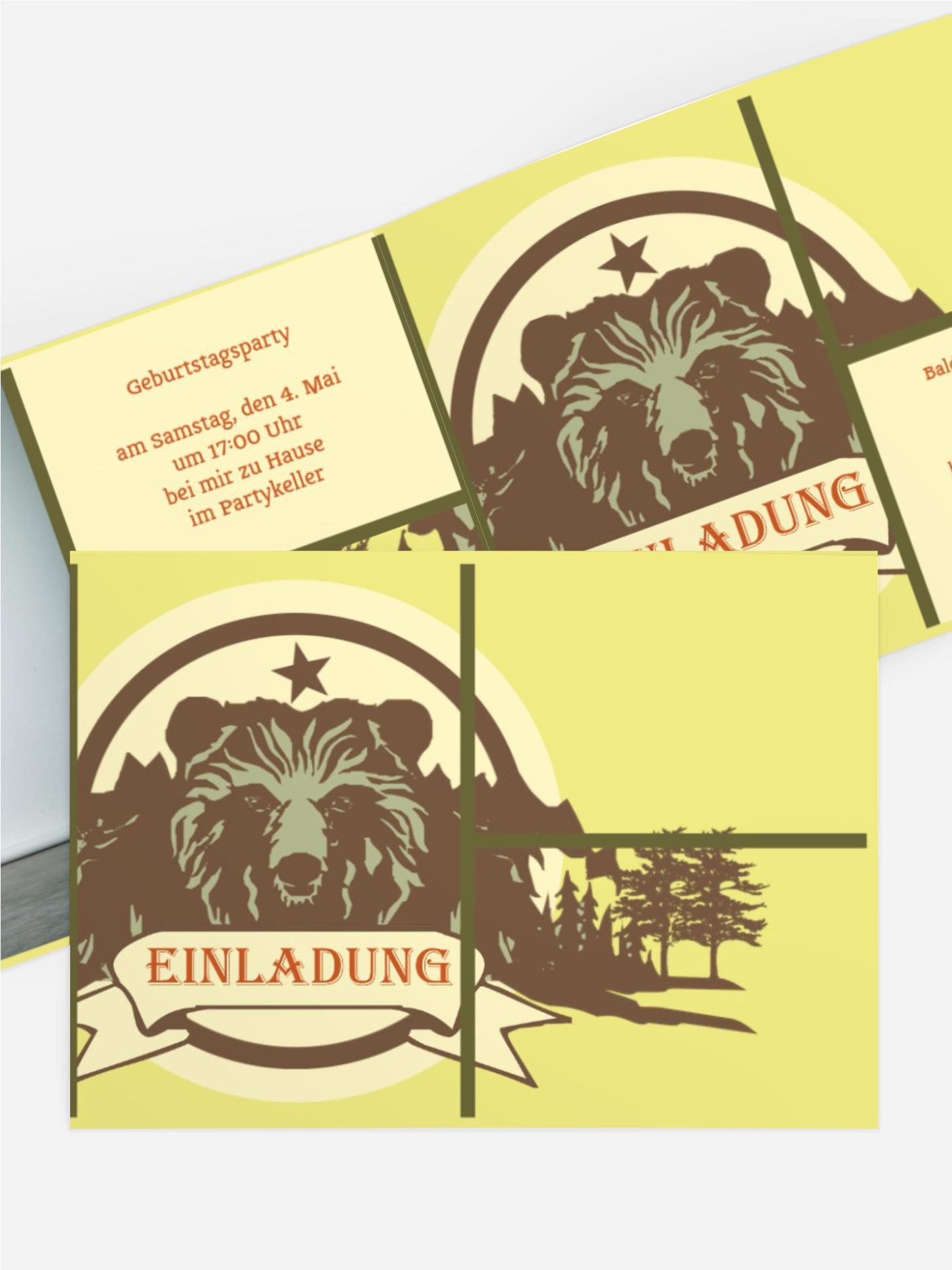 Geburtstagseinladungskarte Grizzly Foto