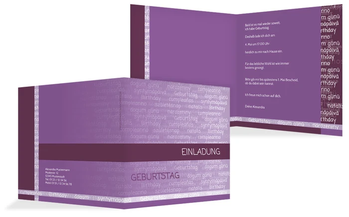 Einladung zum Geburtstag classic script