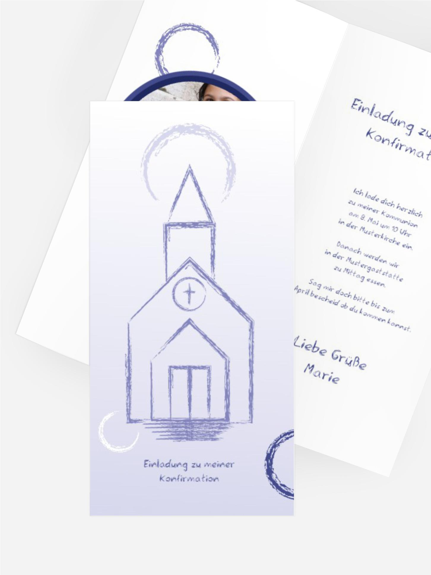 Einladungskarte Konfirmation Kirche