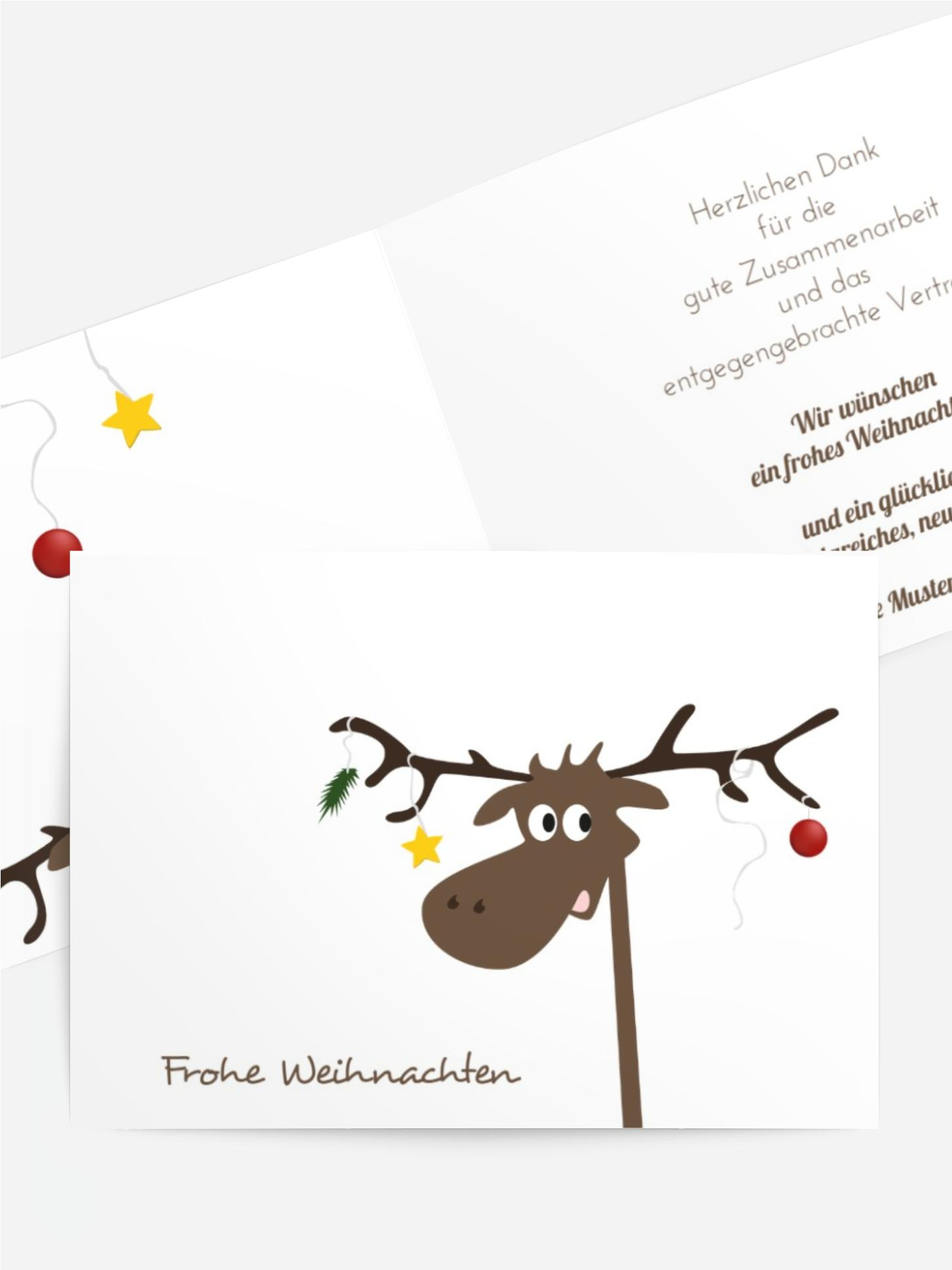 Weihnachtskarte Elch Weihnachtskarte Elch