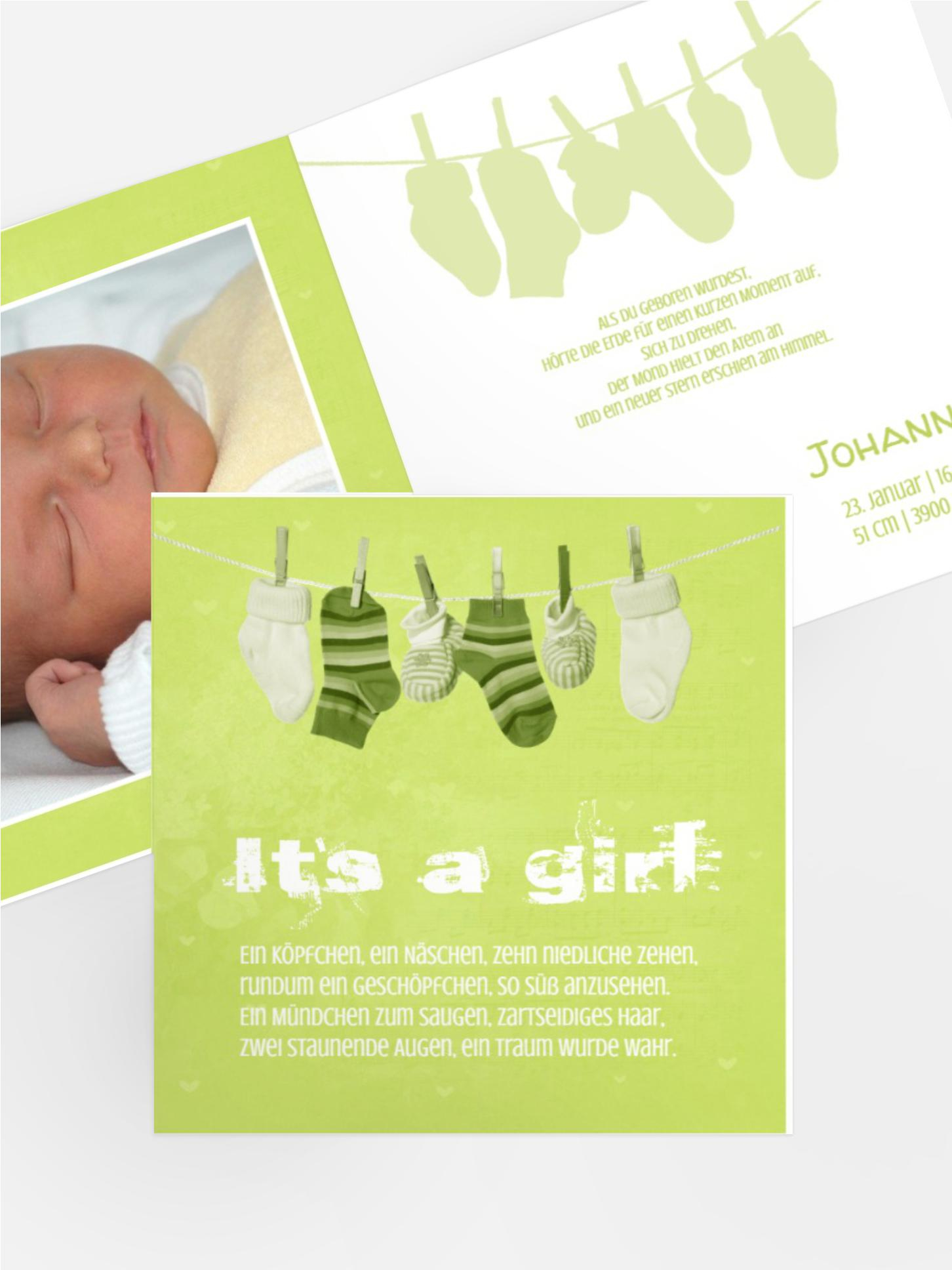 Karte zur Geburt It's a girl