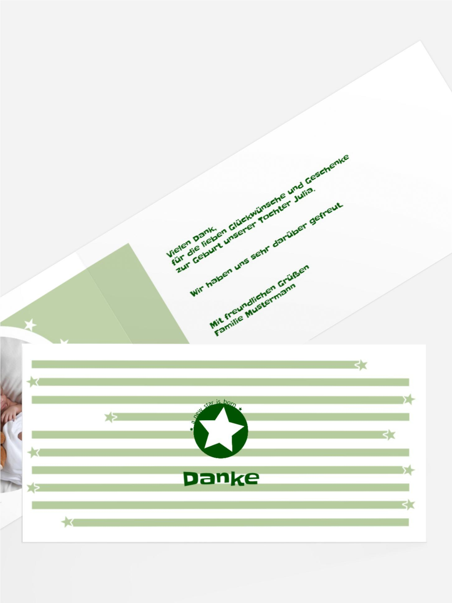 Baby Dankeskarte a new star