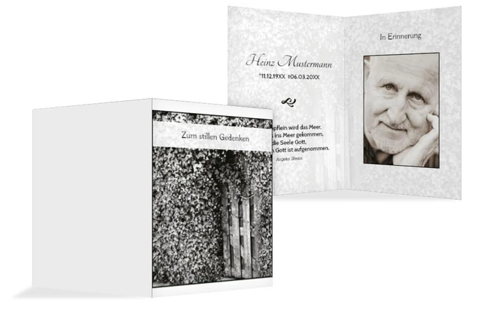 Sterbebildkarte Efeu