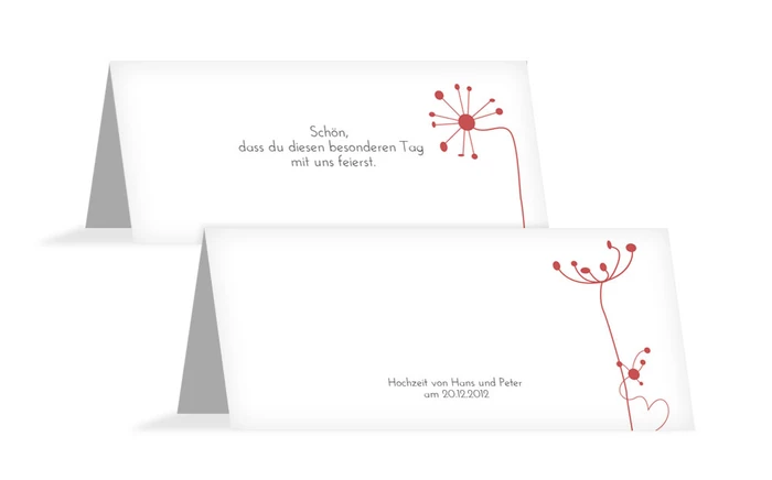 Tischkarte abstrakte Blumen