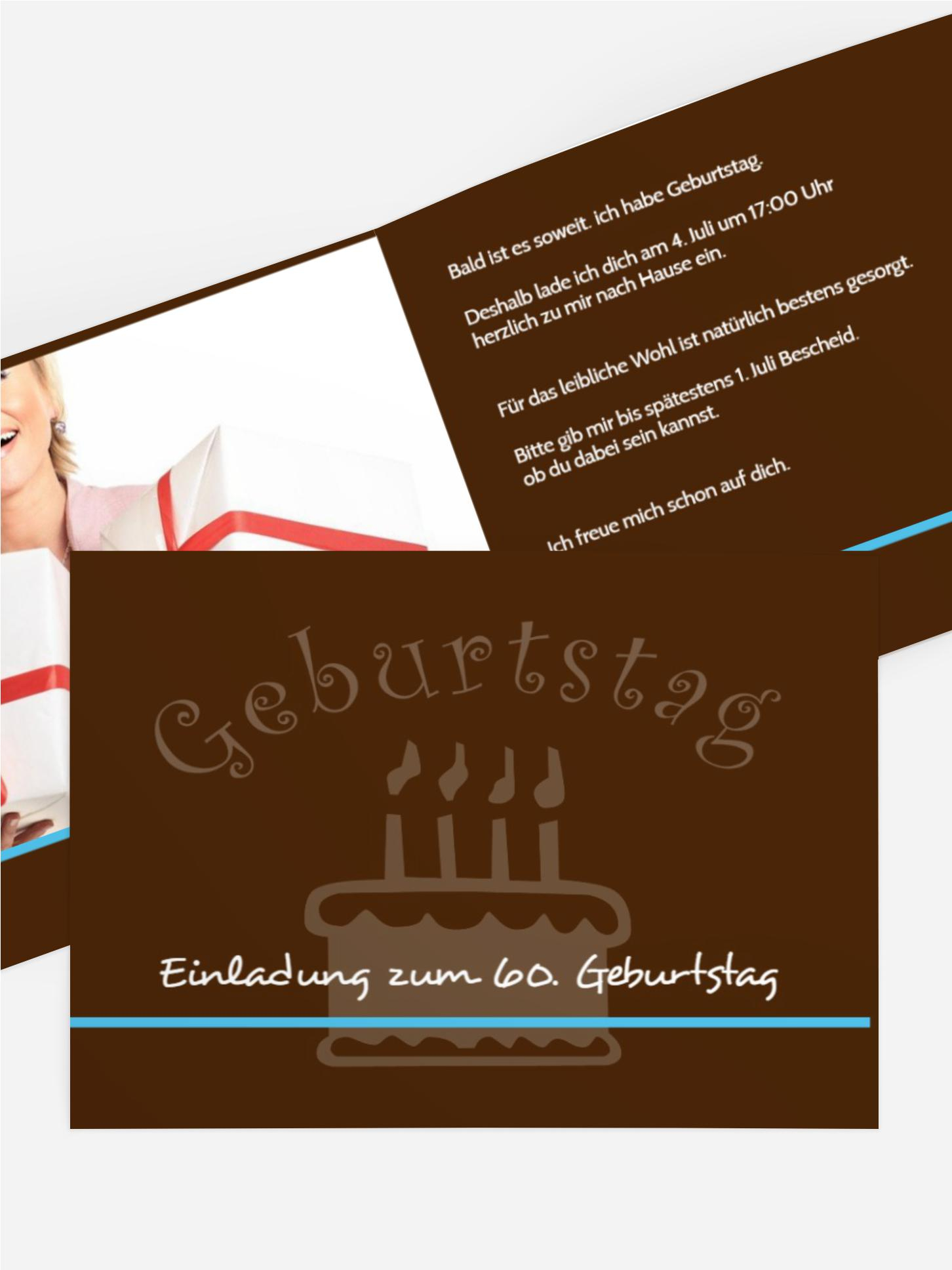Geburtstagseinladung colour-contrasting 60 Foto