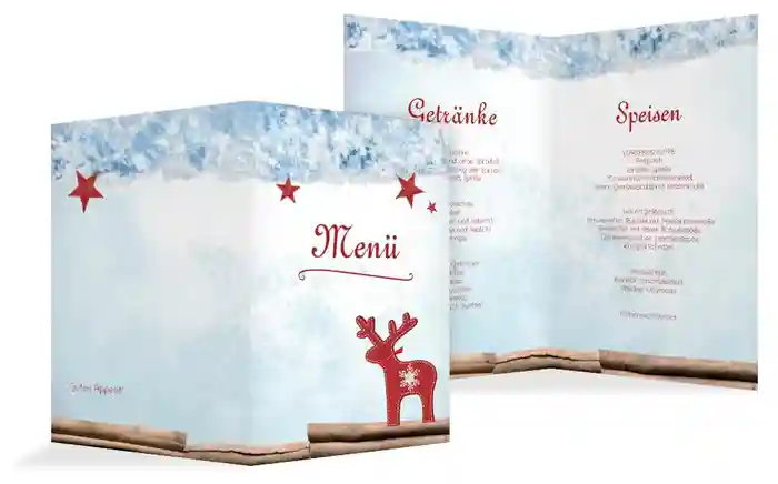 Weihnachten Menükarte Sternenhimmel
