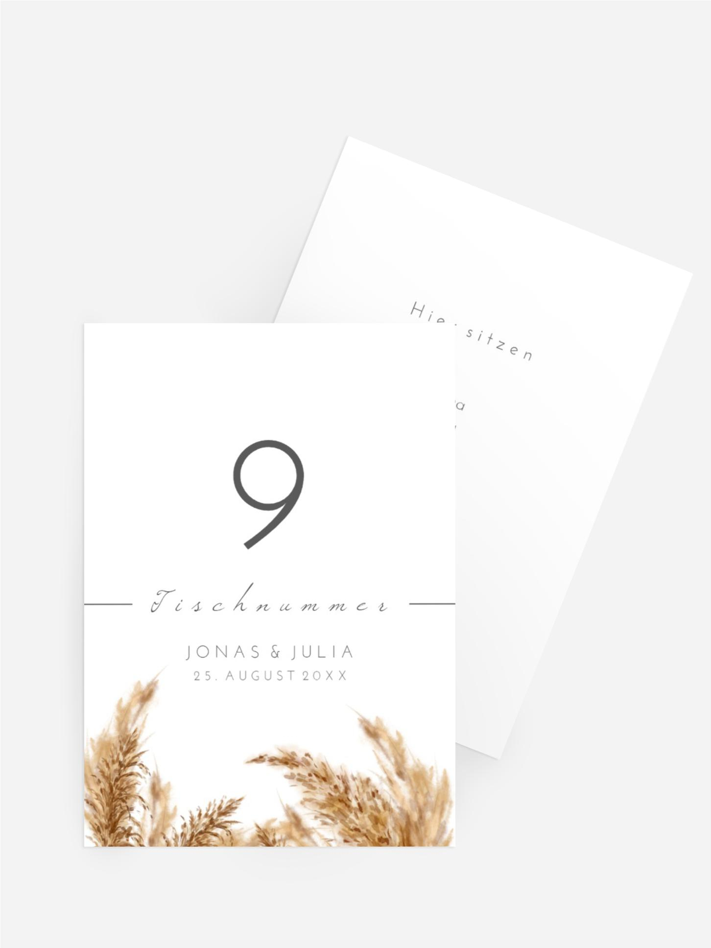 Tischnummer Hochzeit  Kornkreis
